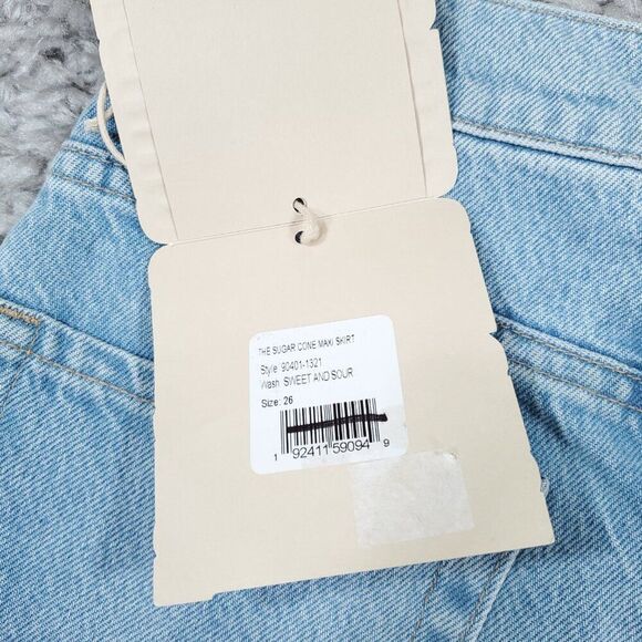 READ Mother Snacks Sugar Cone Maxi Skirt Sweet & Sour Size 26 Light Wash Blue - Picture 4 of 15